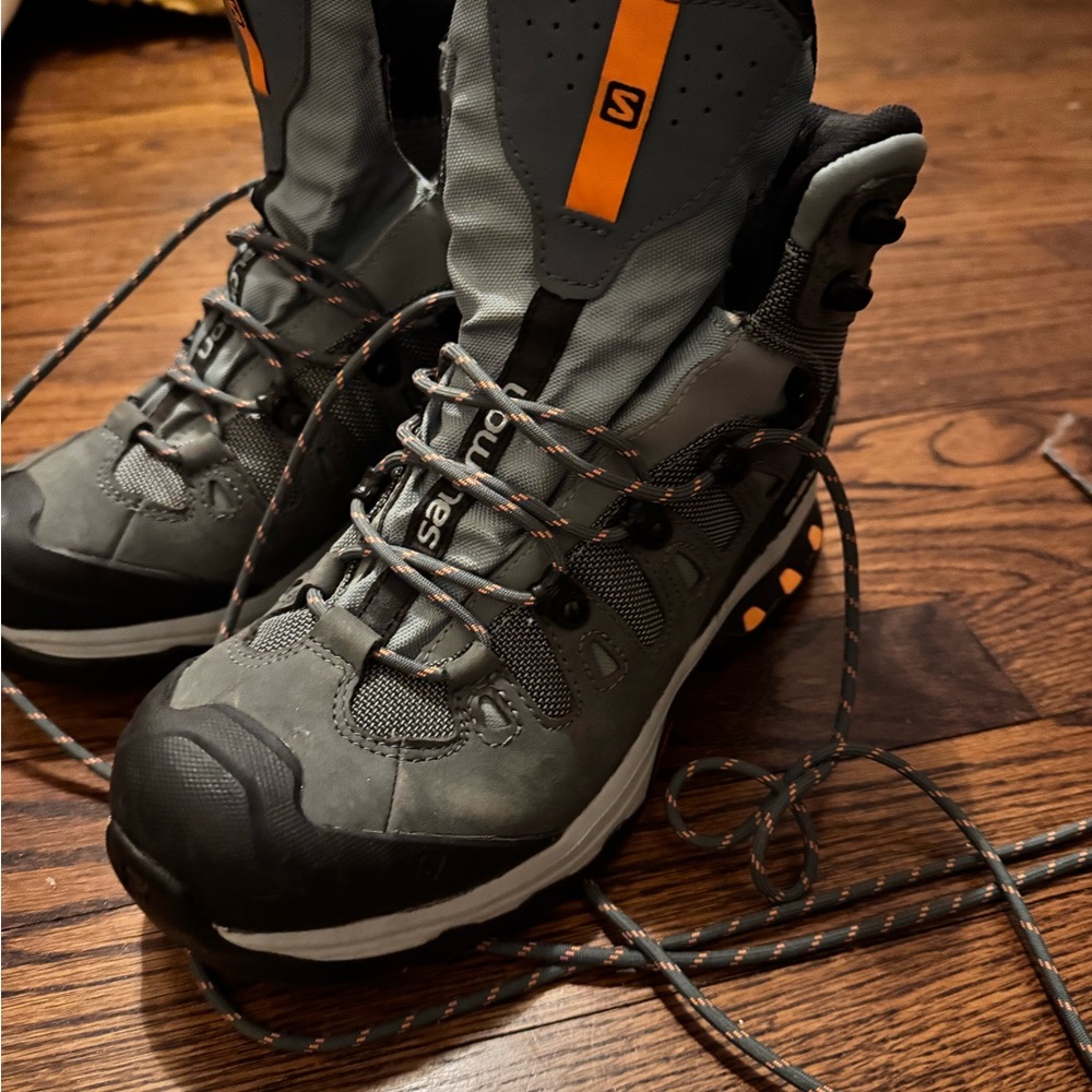 Salomon Gray and Black Hiking Boots with Durable Construction